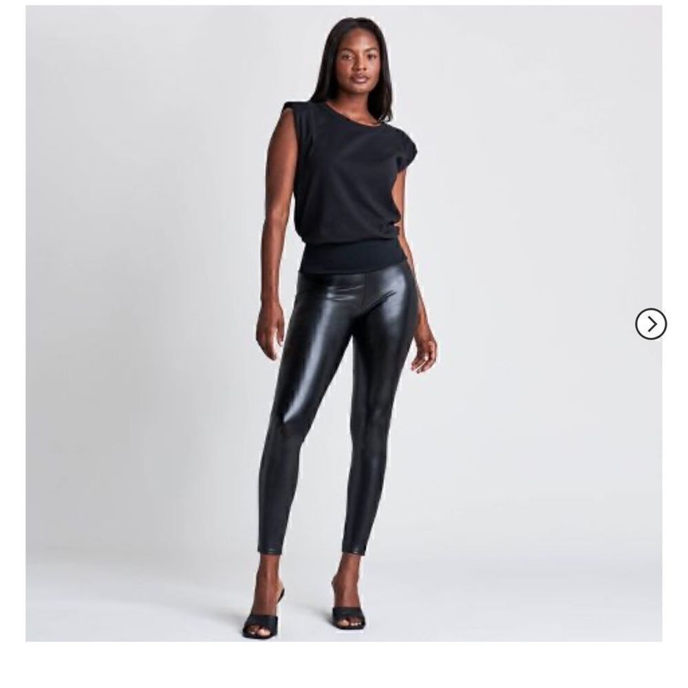 ASSETS by SPANX Women's All Over Faux Leather Leggings NWOT